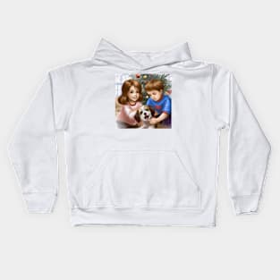 A Puppy for Christmas! Kids Hoodie